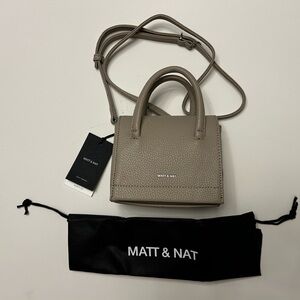 Matt & Nat Taupe Mini Top-Handle Crossbody Bag